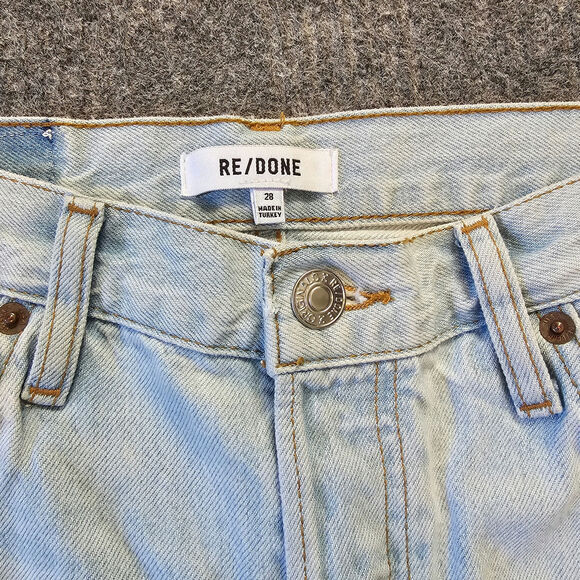 RE/DONE 90s High Rise Loose Jeans in Bleach Destroyed Size 28 - Picture 6 of 10